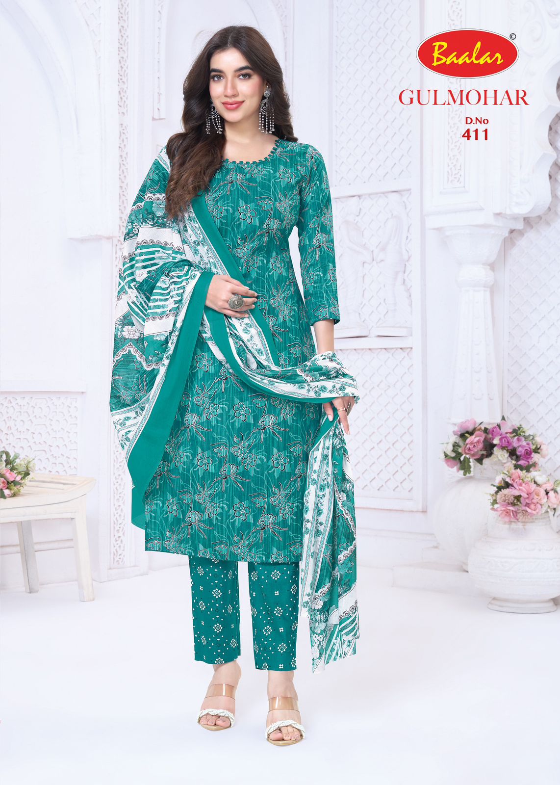 Gulmohar Vol 4 Baalar Lawn Cotton Pant Style Suits Wholesaler Gujarat