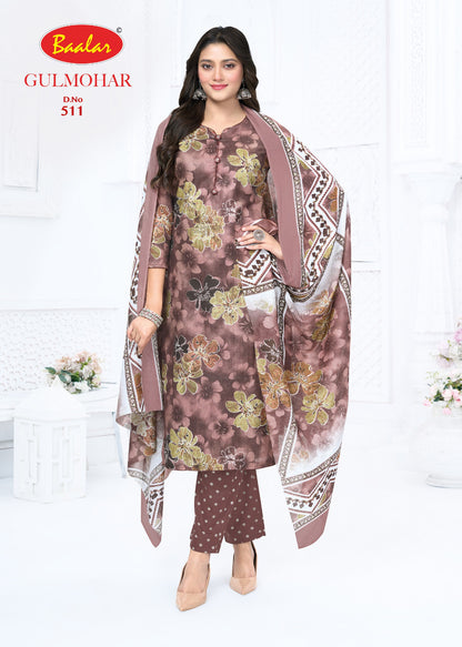 Gulmohar Vol 5 Baalar Lawn Cotton Karachi Salwar Suits Supplier India