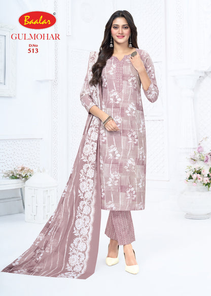 Gulmohar Vol 5 Baalar Lawn Cotton Karachi Salwar Suits Supplier India