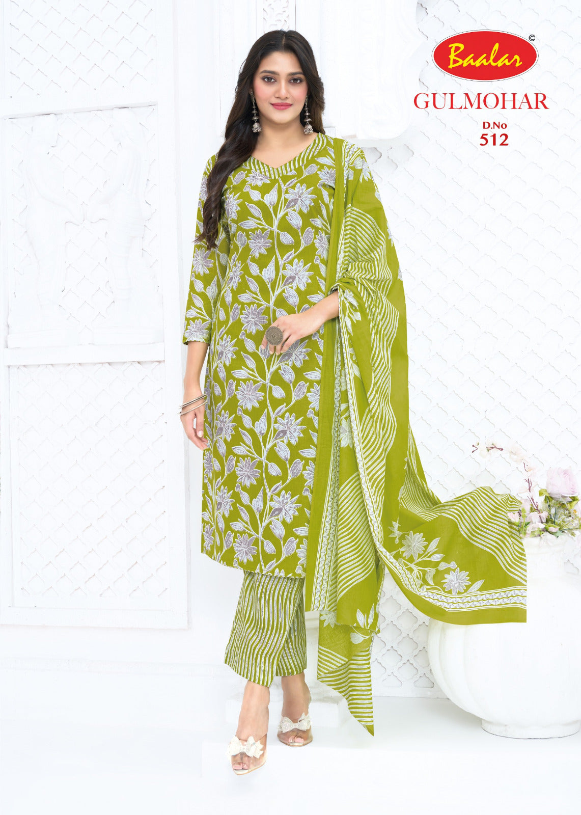 Gulmohar Vol 5 Baalar Lawn Cotton Karachi Salwar Suits Supplier India