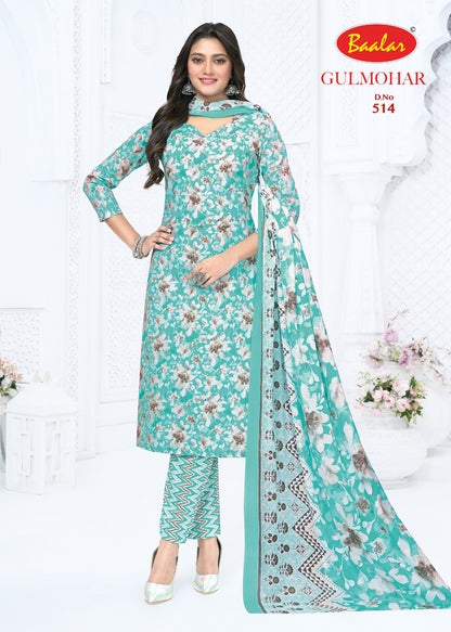 Gulmohar Vol 5 Baalar Lawn Cotton Karachi Salwar Suits Supplier India