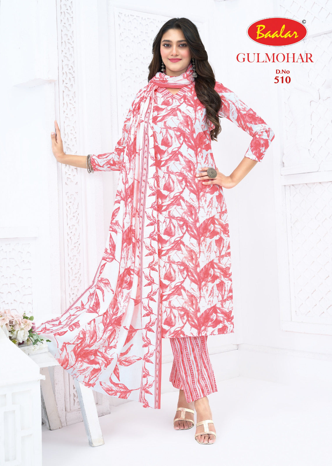 Gulmohar Vol 5 Baalar Lawn Cotton Karachi Salwar Suits Supplier India