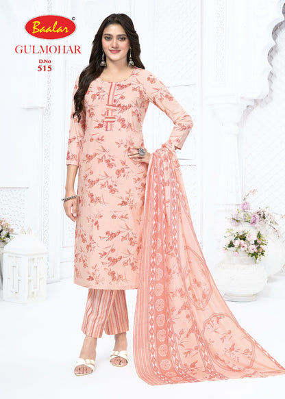 Gulmohar Vol 5 Baalar Lawn Cotton Karachi Salwar Suits Supplier India