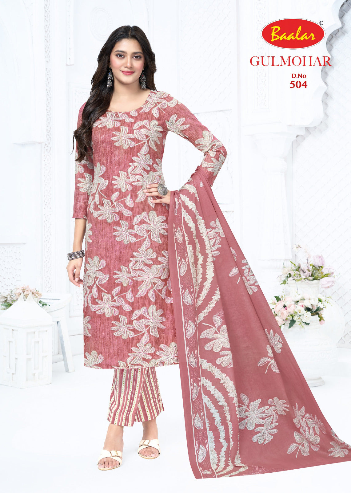 Gulmohar Vol 5 Baalar Lawn Cotton Karachi Salwar Suits Supplier India
