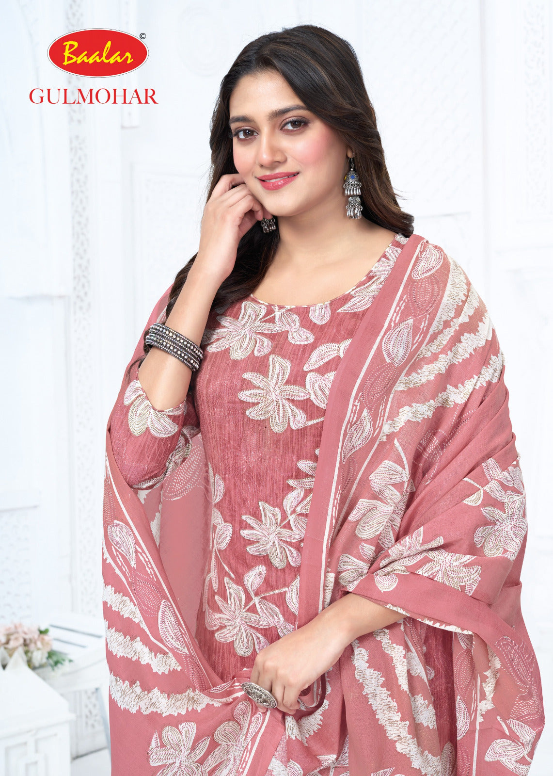 Gulmohar Vol 5 Baalar Lawn Cotton Karachi Salwar Suits Supplier India