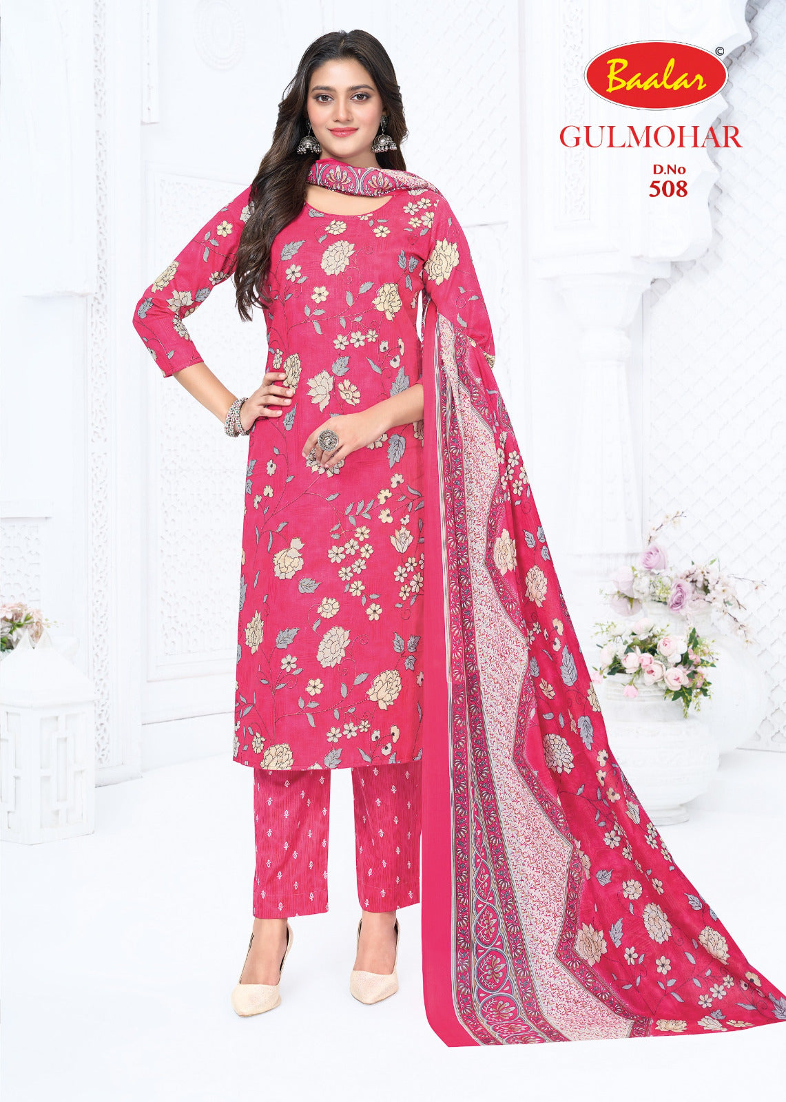 Gulmohar Vol 5 Baalar Lawn Cotton Karachi Salwar Suits Supplier India
