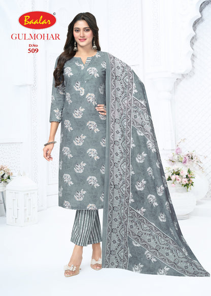 Gulmohar Vol 5 Baalar Lawn Cotton Karachi Salwar Suits Supplier India