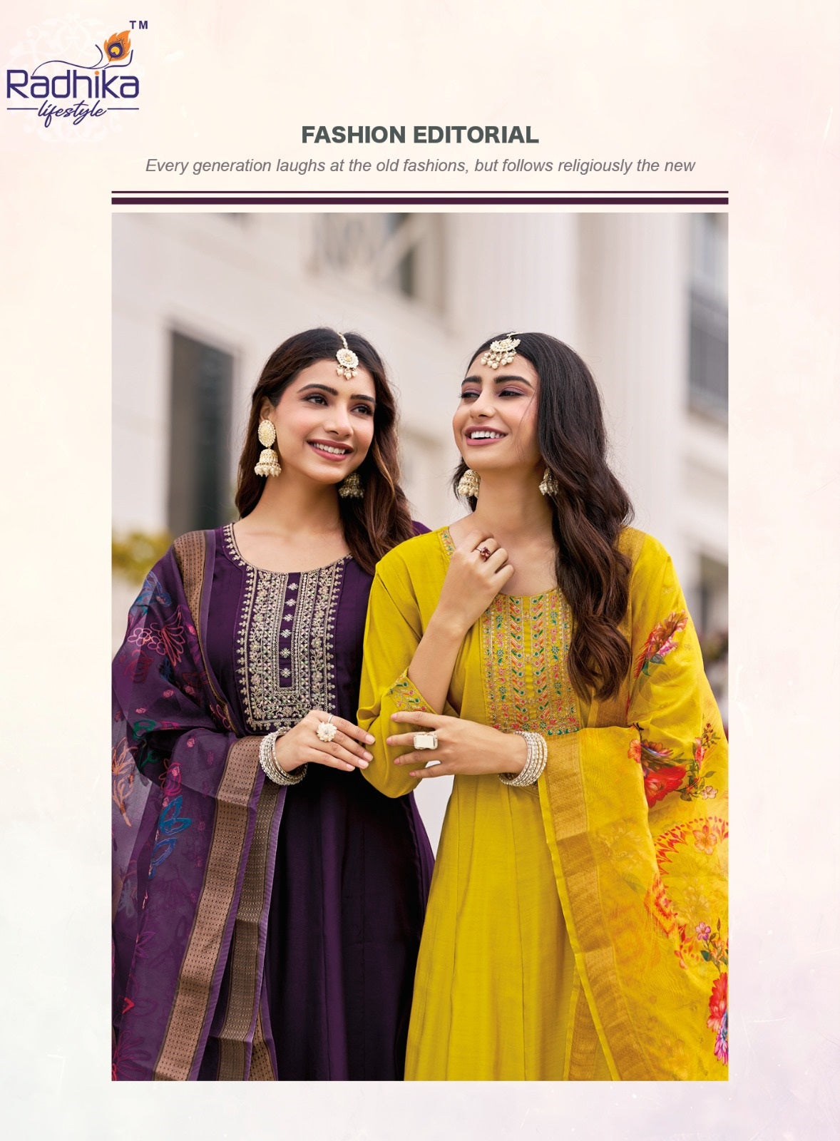 Gulmohar Vol 5 Radhika Lifestyle Roman Silk Readymade Anarkali Suits Supplier Gujarat