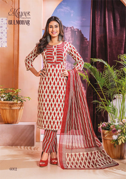 Gulmohar Vol 6 Mayur Creation Cotton Readymade Pant Style Suits Wholesale Price
