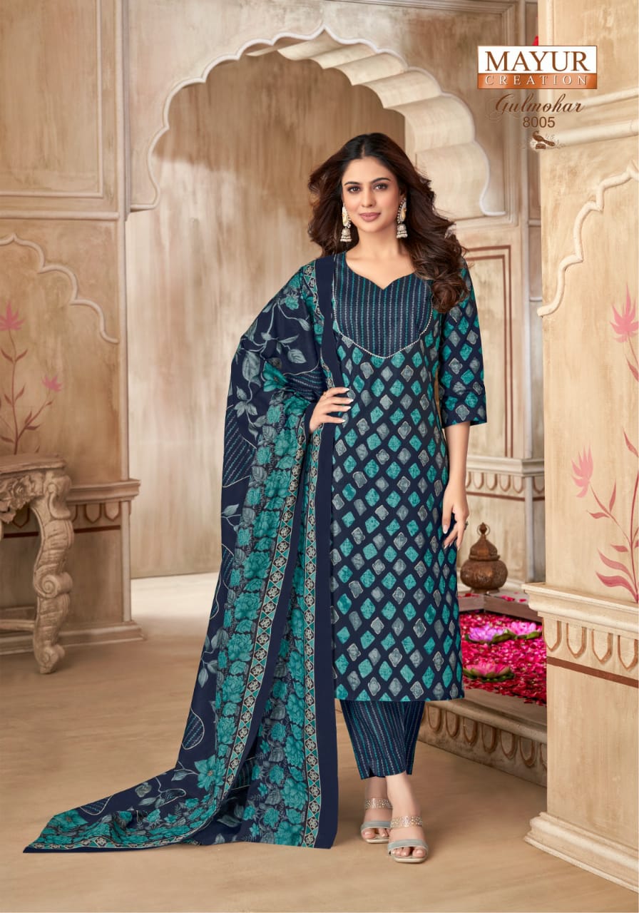 Gulmohar Vol 8 Mayur Creation Pure Cotton Cotton Dress Material Exporter