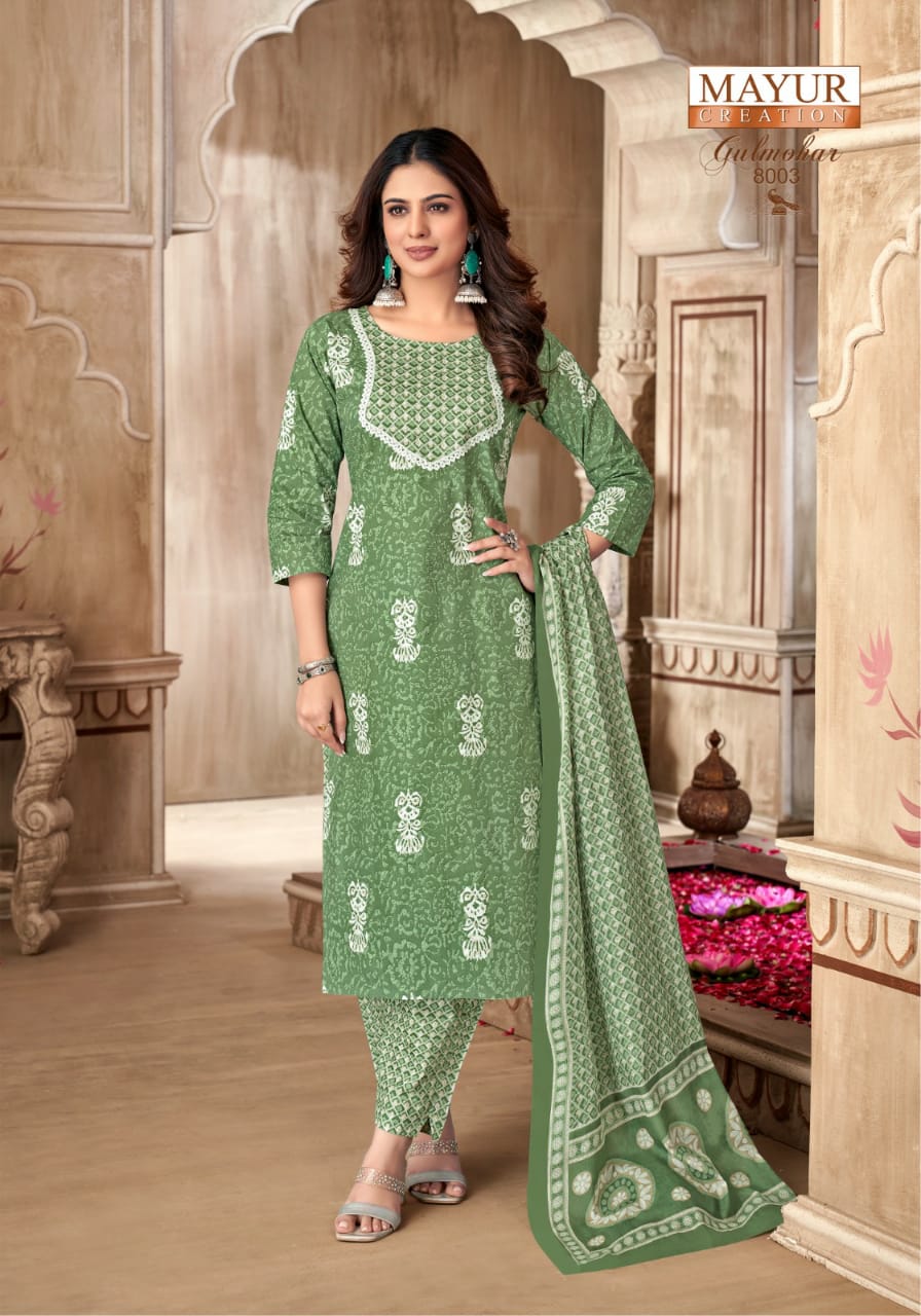 Gulmohar Vol 8 Mayur Creation Pure Cotton Cotton Dress Material Exporter
