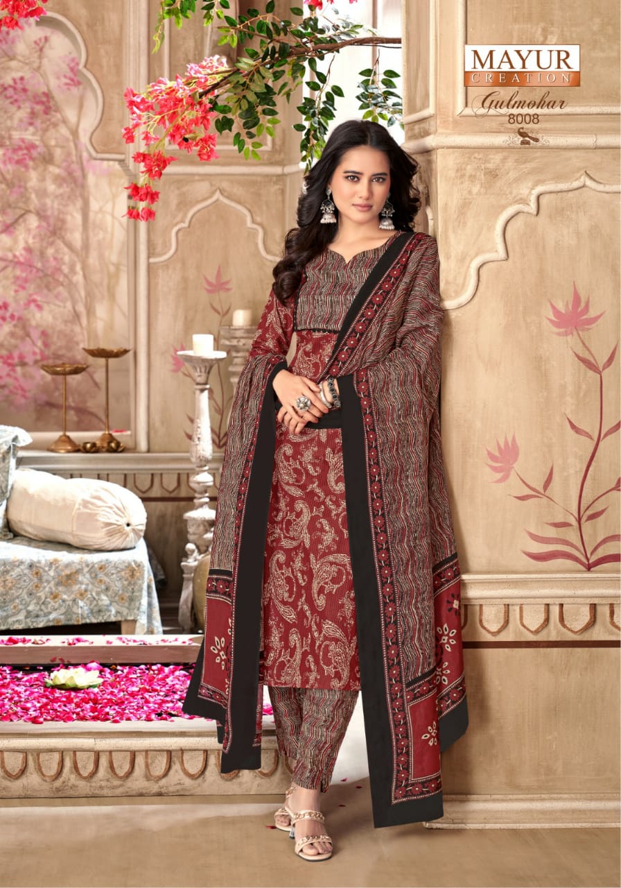 Gulmohar Vol 8 Mayur Creation Pure Cotton Cotton Dress Material Exporter