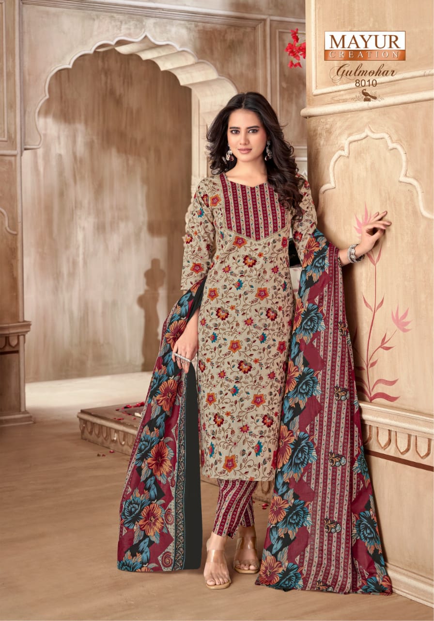 Gulmohar Vol 8 Mayur Creation Pure Cotton Cotton Dress Material Exporter