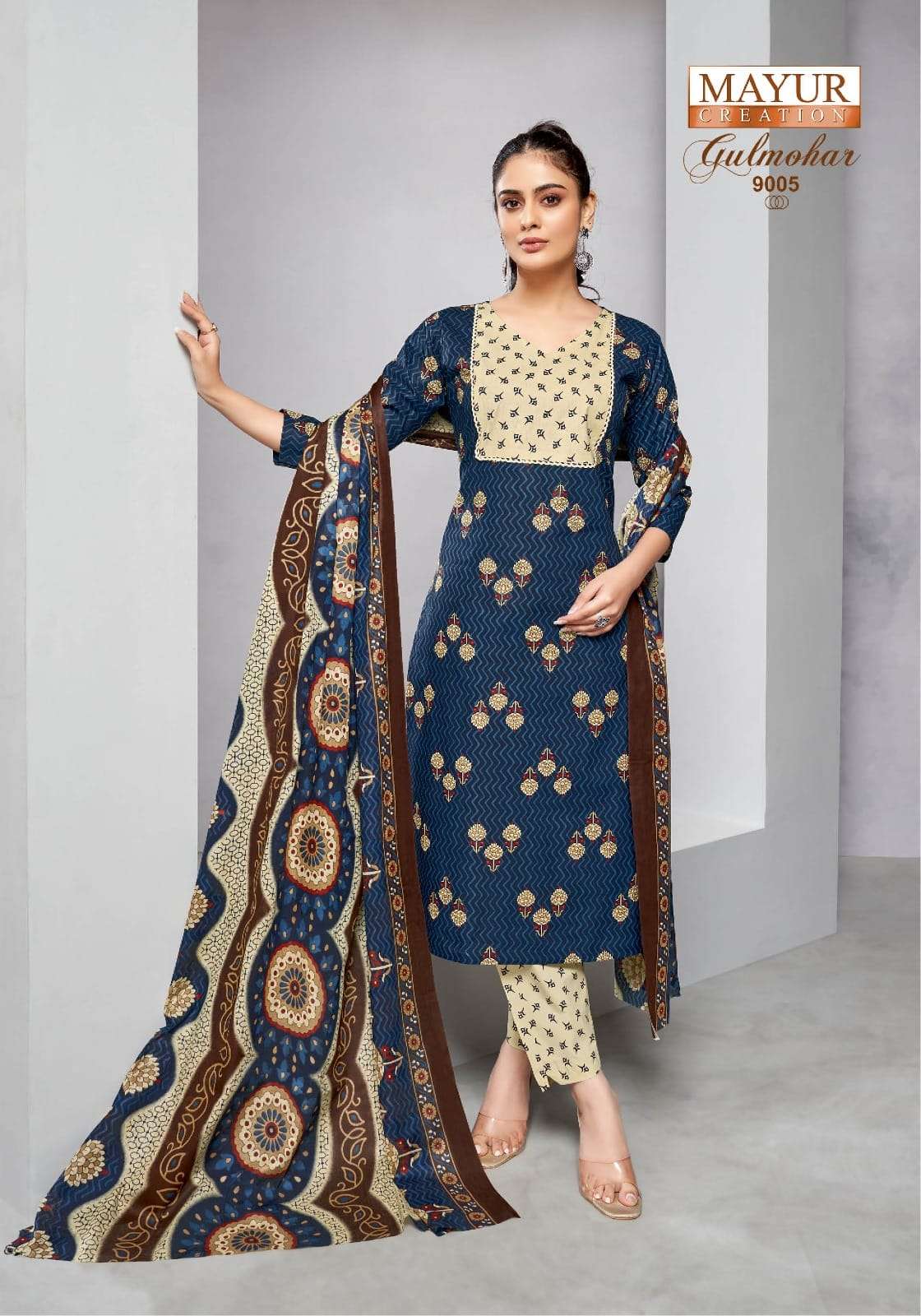 Gulmohar Vol 9 Mayur Creation Cotton Dress Material Manufacturer Ahmedabad