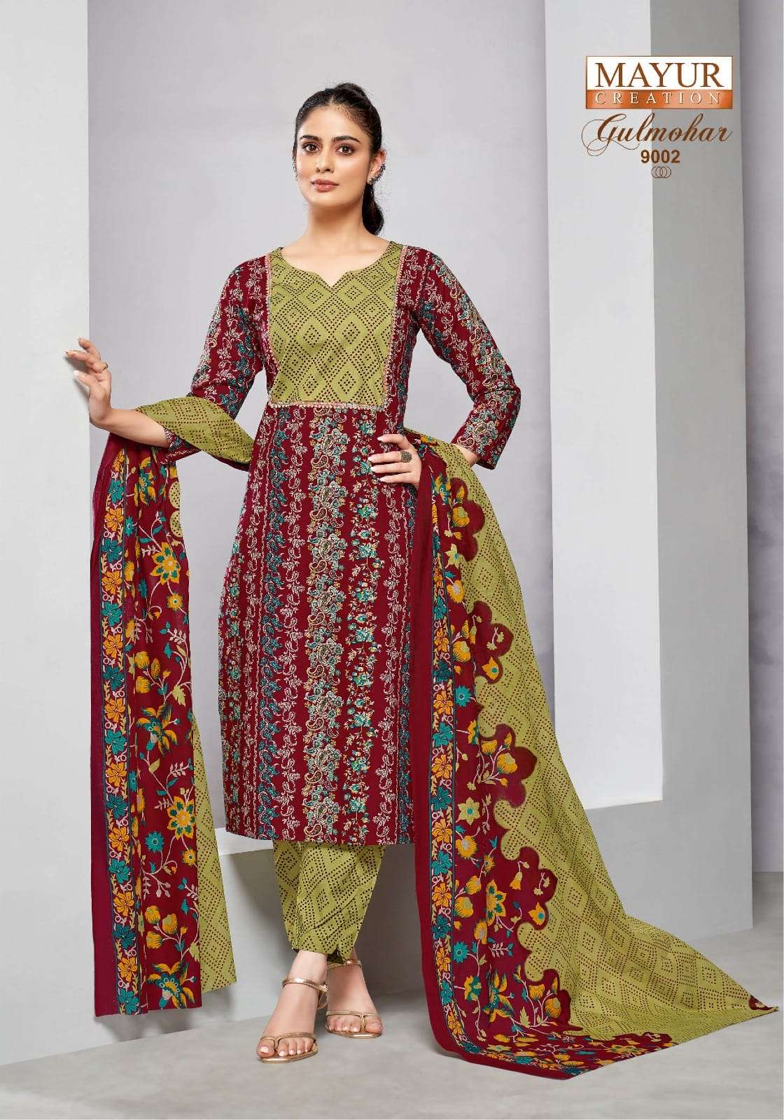 Gulmohar Vol 9 Mayur Creation Cotton Dress Material Manufacturer Ahmedabad