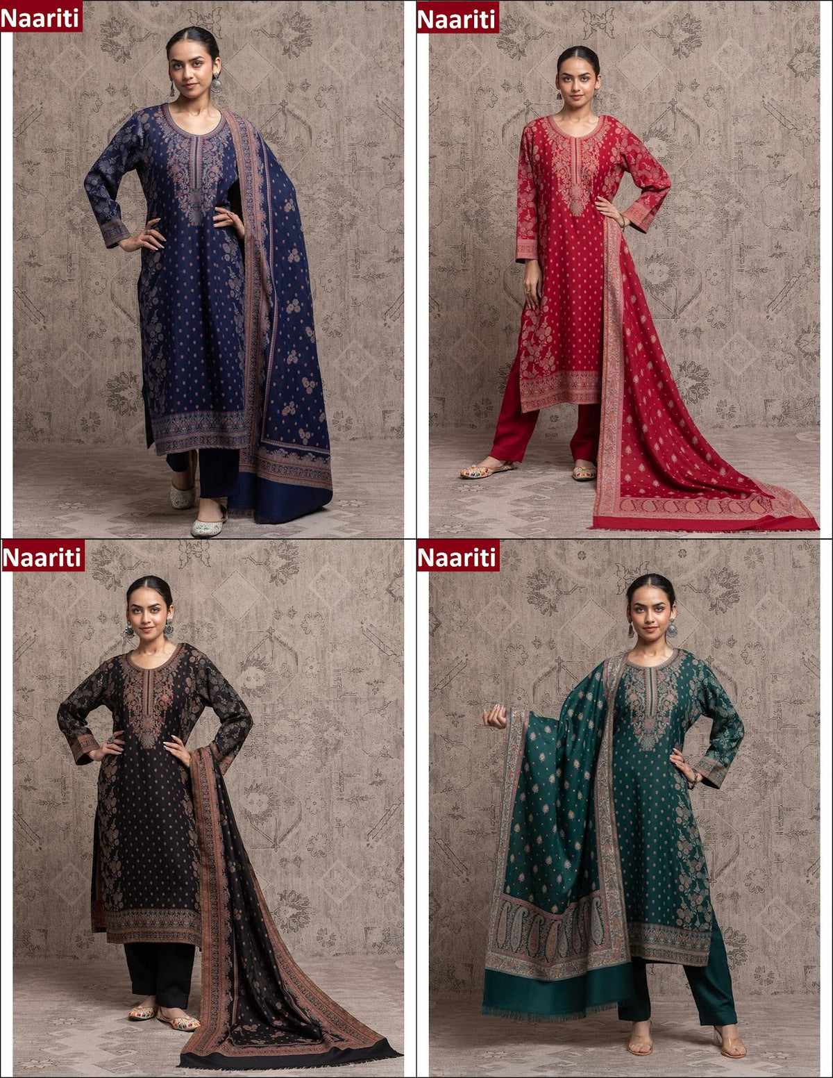 Gulnaar 654 Naariti Woven Pashmina Suits Manufacturer India