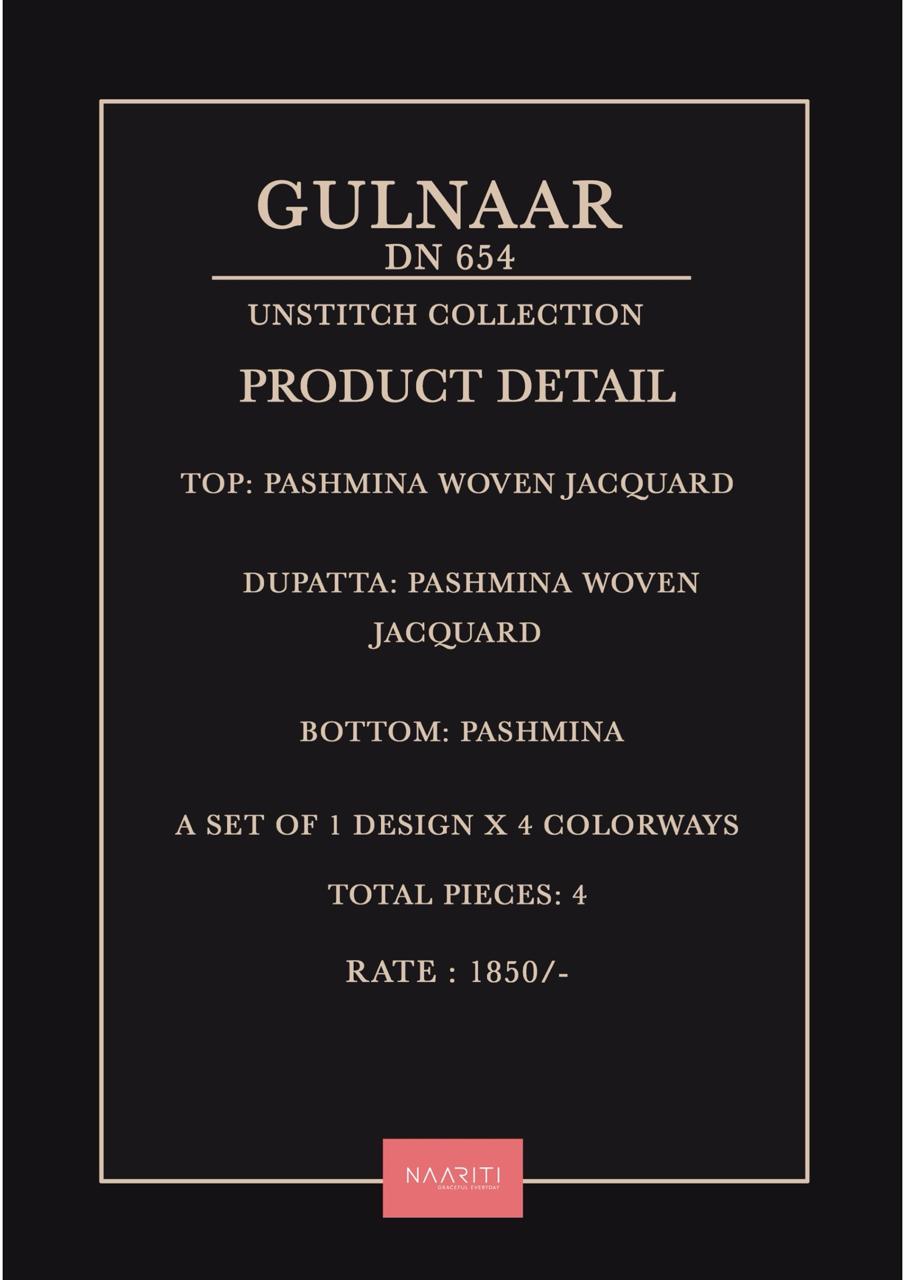 Gulnaar 654 Naariti Woven Pashmina Suits Manufacturer India
