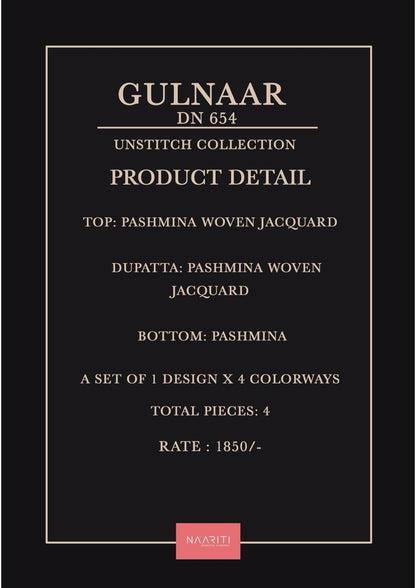 Gulnaar 654 Naariti Woven Pashmina Suits Manufacturer India