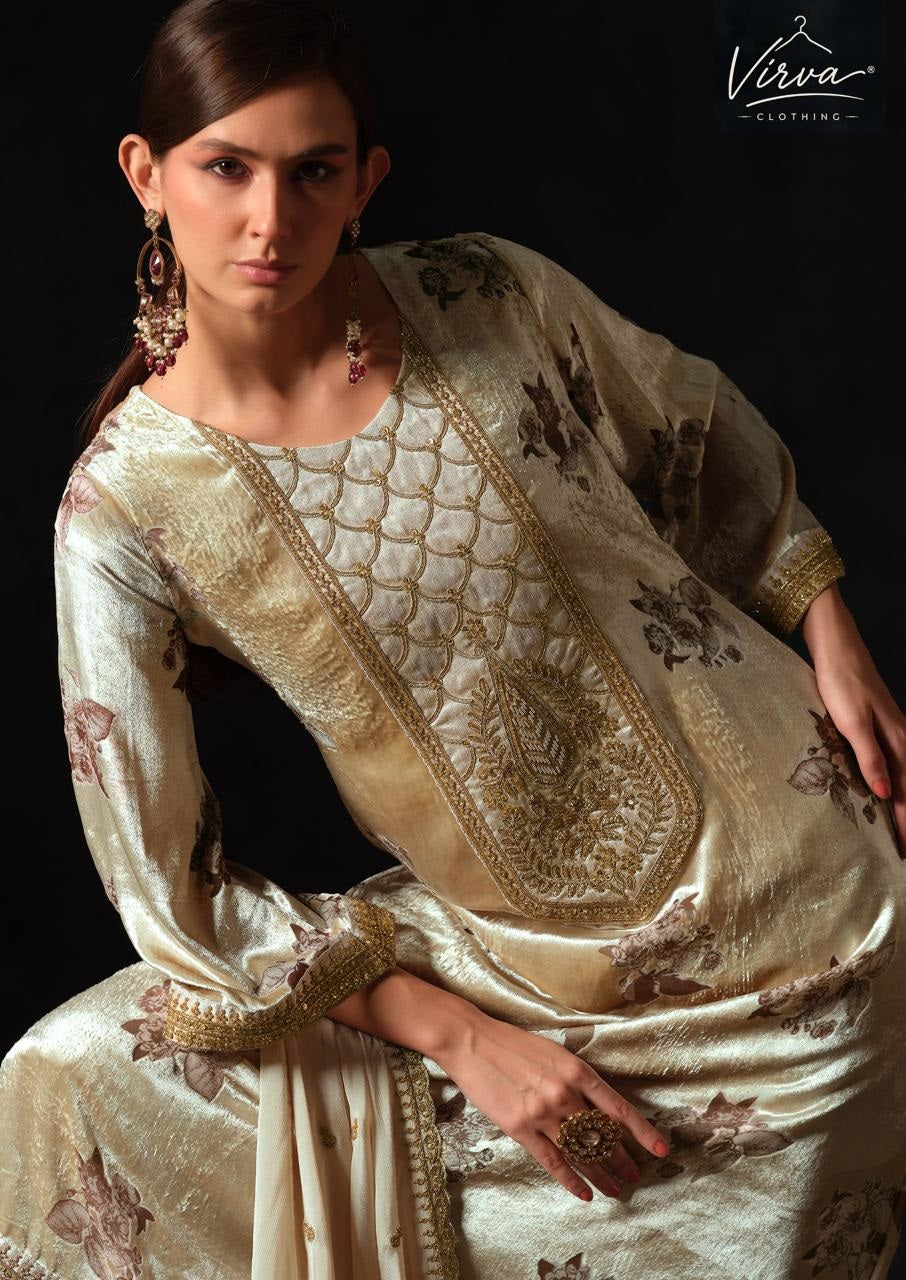 Gulnaar Virva Viscose Velvet Suits Exporter India