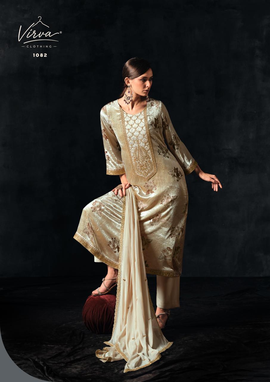 Gulnaar Virva Viscose Velvet Suits Exporter India