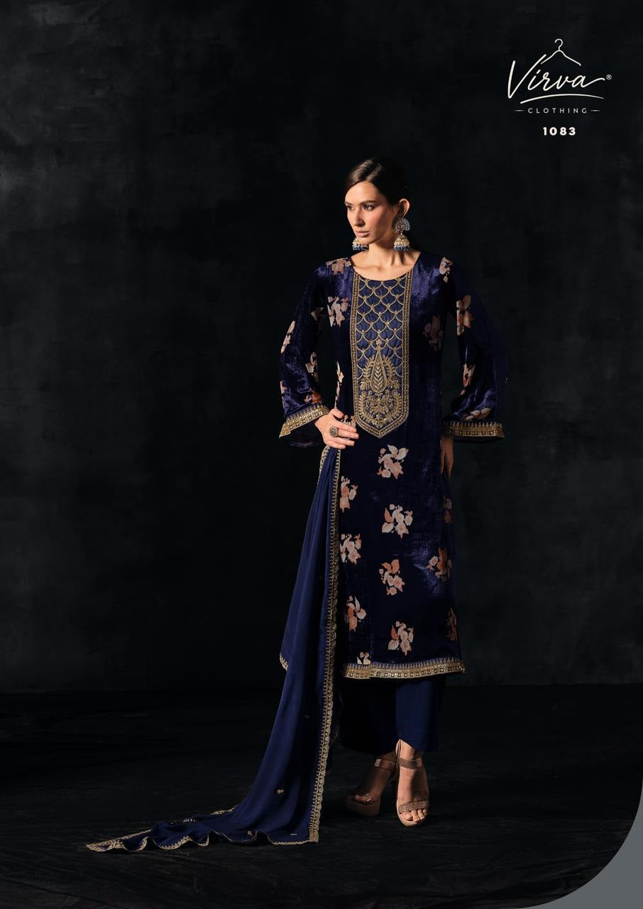 Gulnaar Virva Viscose Velvet Suits Exporter India