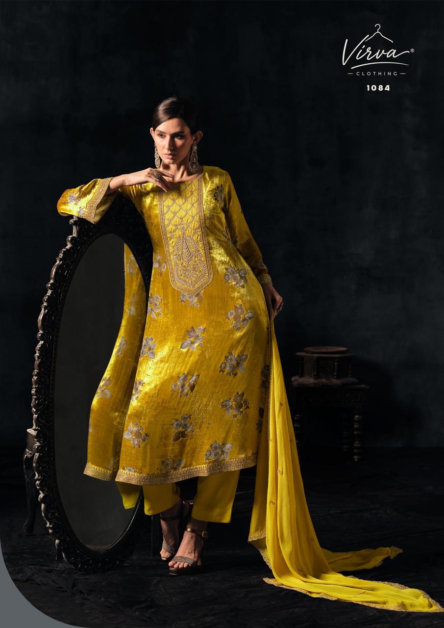 Gulnaar Virva Viscose Velvet Suits Exporter India