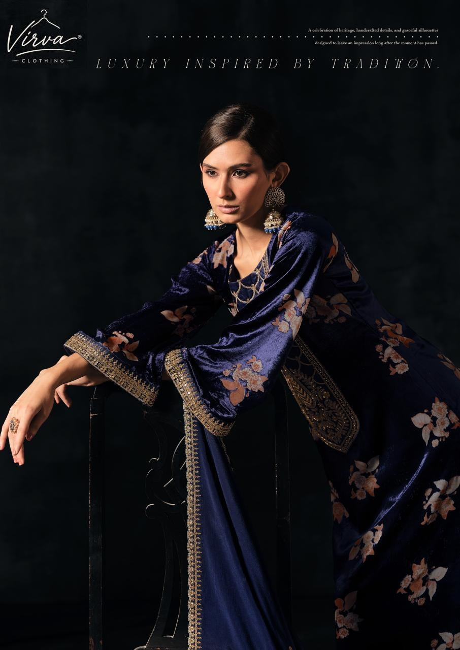 Gulnaar Virva Viscose Velvet Suits Exporter India