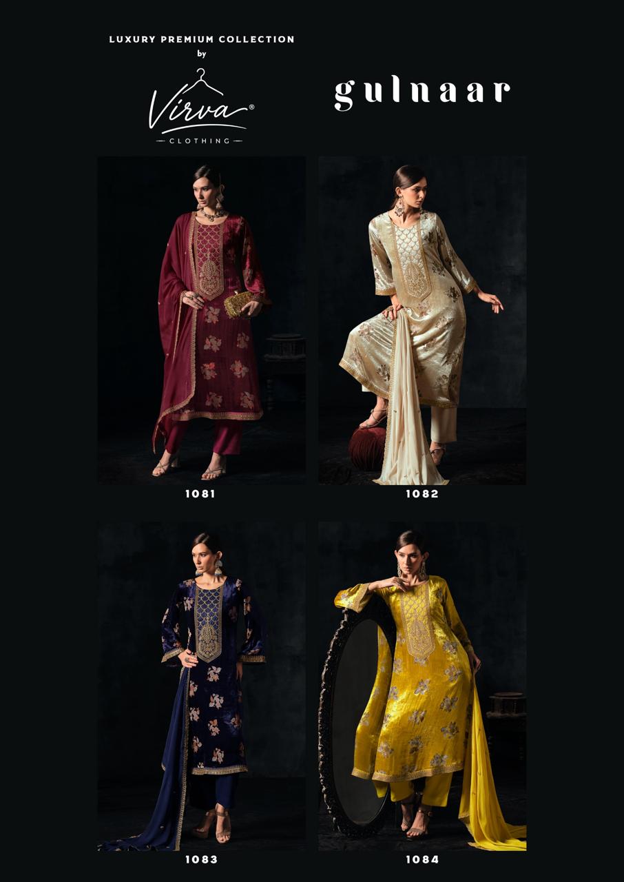 Gulnaar Virva Viscose Velvet Suits Exporter India