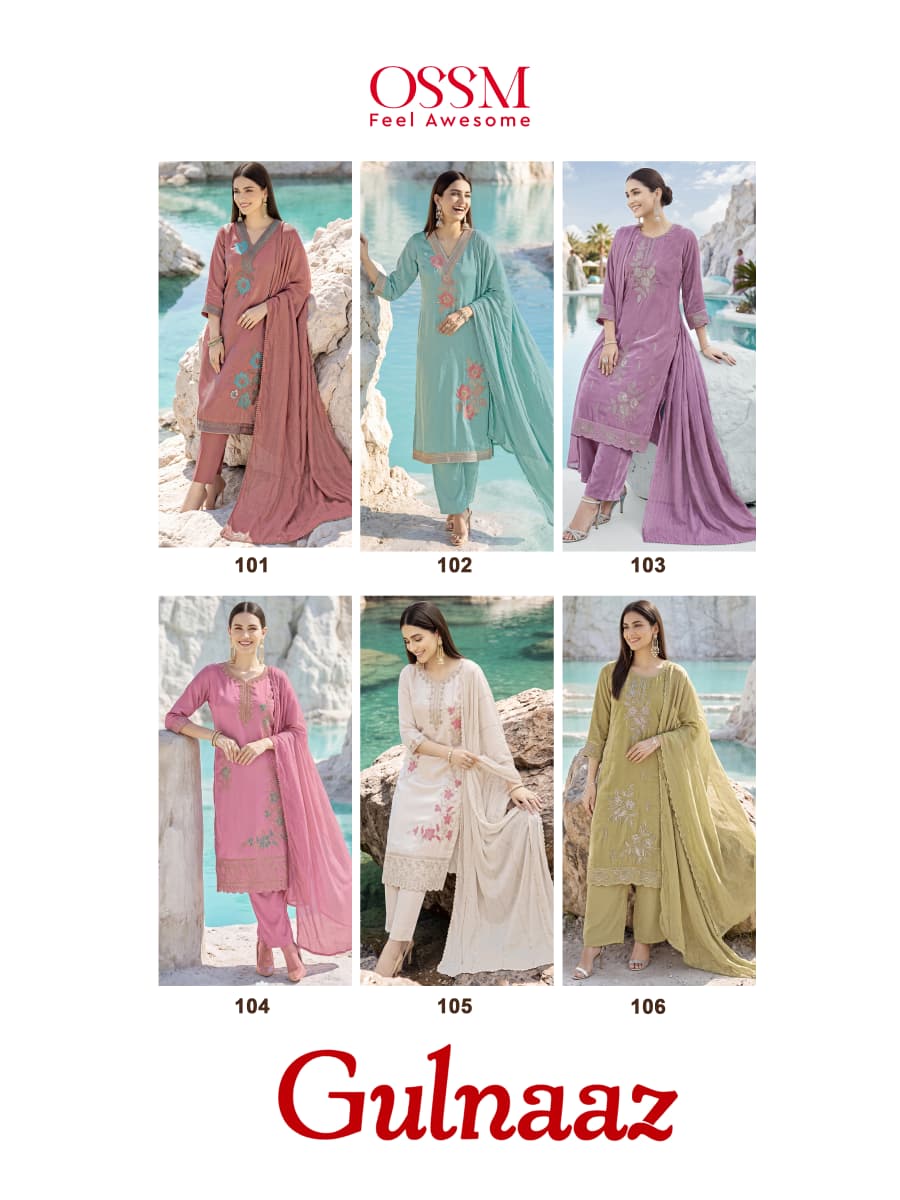 Gulnaaz 2026 Ossm Viscose Readymade Pant Style Suits Wholesaler Ahmedabad