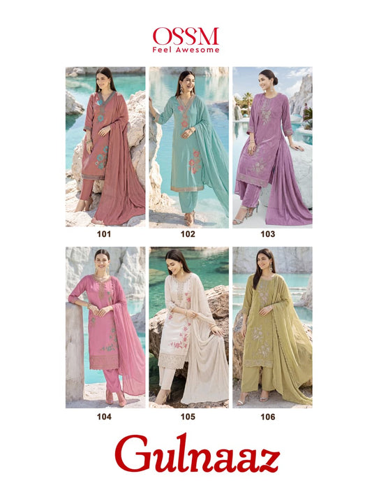 Gulnaaz 2026 Ossm Viscose Readymade Pant Style Suits Wholesaler Ahmedabad
