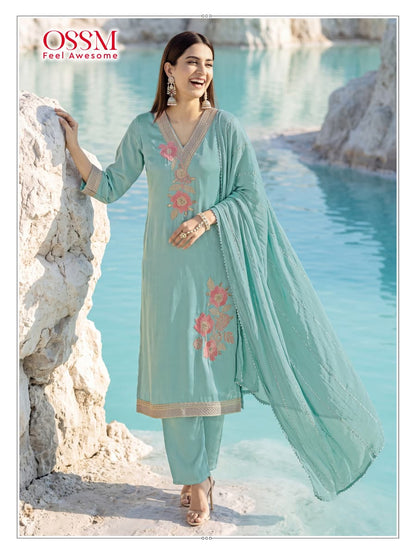 Gulnaaz 2026 Ossm Viscose Readymade Pant Style Suits Wholesaler Ahmedabad