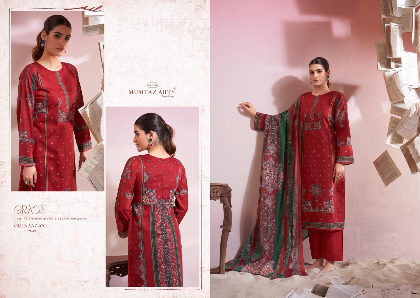 Gulnaaz Mumtaz Arts Viscose Cotton Karachi Salwar Suits Wholesaler India