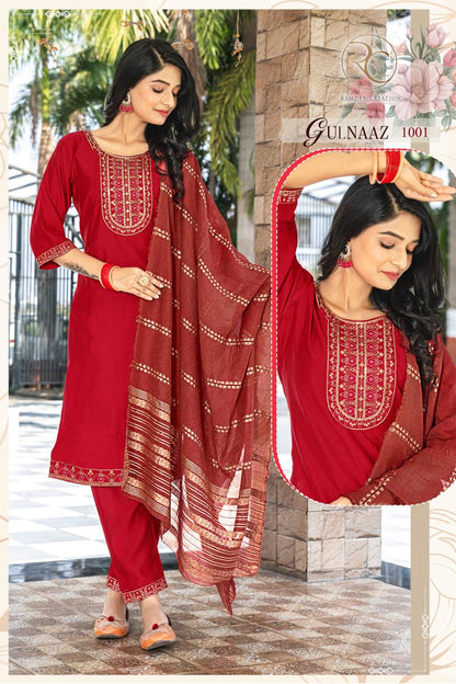 Gulnaaz Ramdev Creation Roman Readymade Pant Style Suits Exporter
