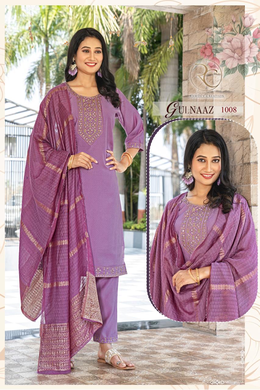 Gulnaaz Ramdev Creation Roman Readymade Pant Style Suits Exporter