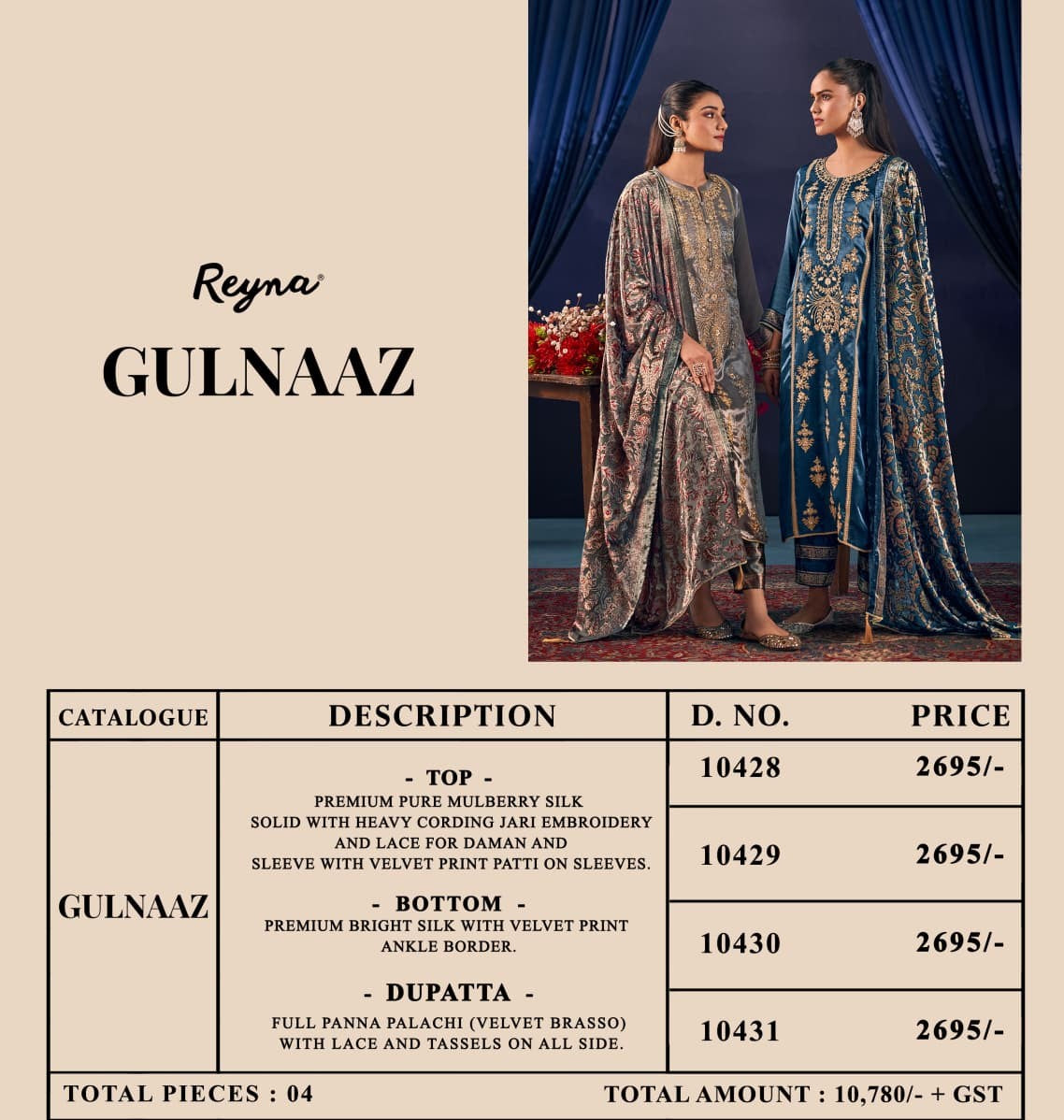 Gulnaaz Reyna Silk Velvet Suits Supplier Gujarat
