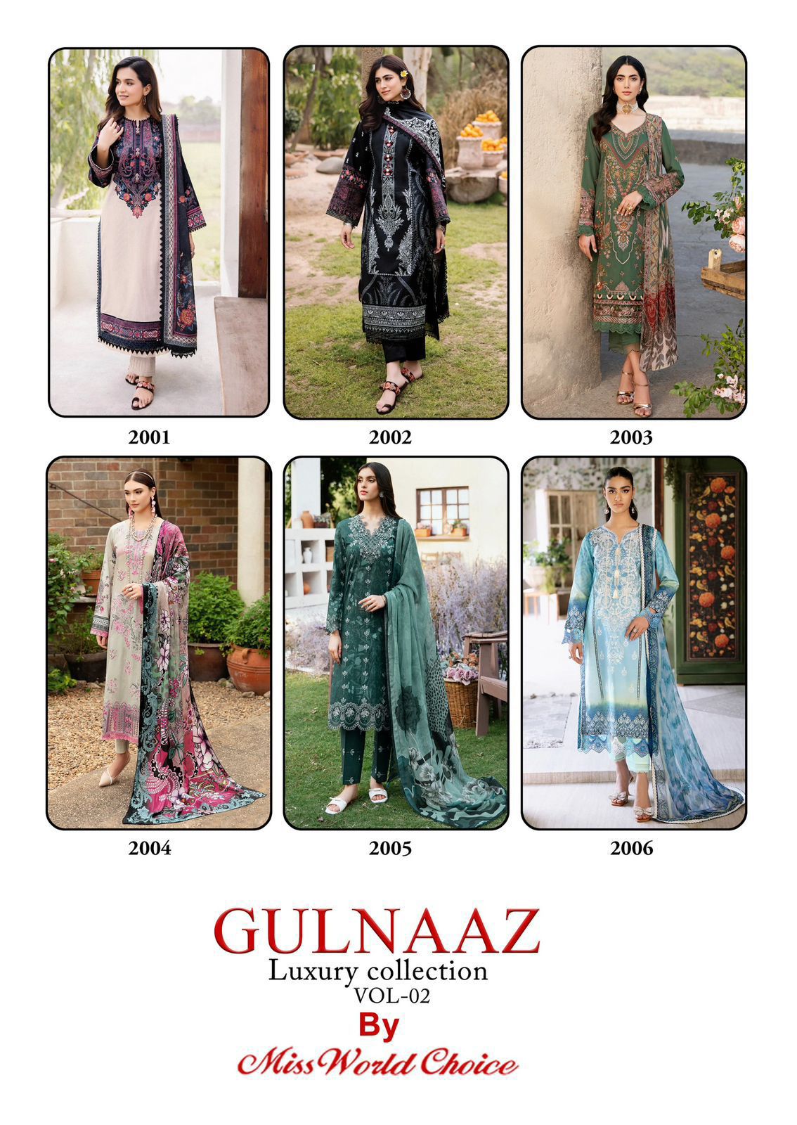 Gulnaaz Vol 2 Luxury Collection Miss World Choice Cotton Karachi Salwar Suits Exporter