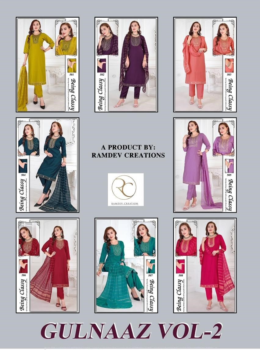Gulnaaz Vol 2 Ramdev Creation Roman Readymade Pant Style Suits Wholesaler Gujarat