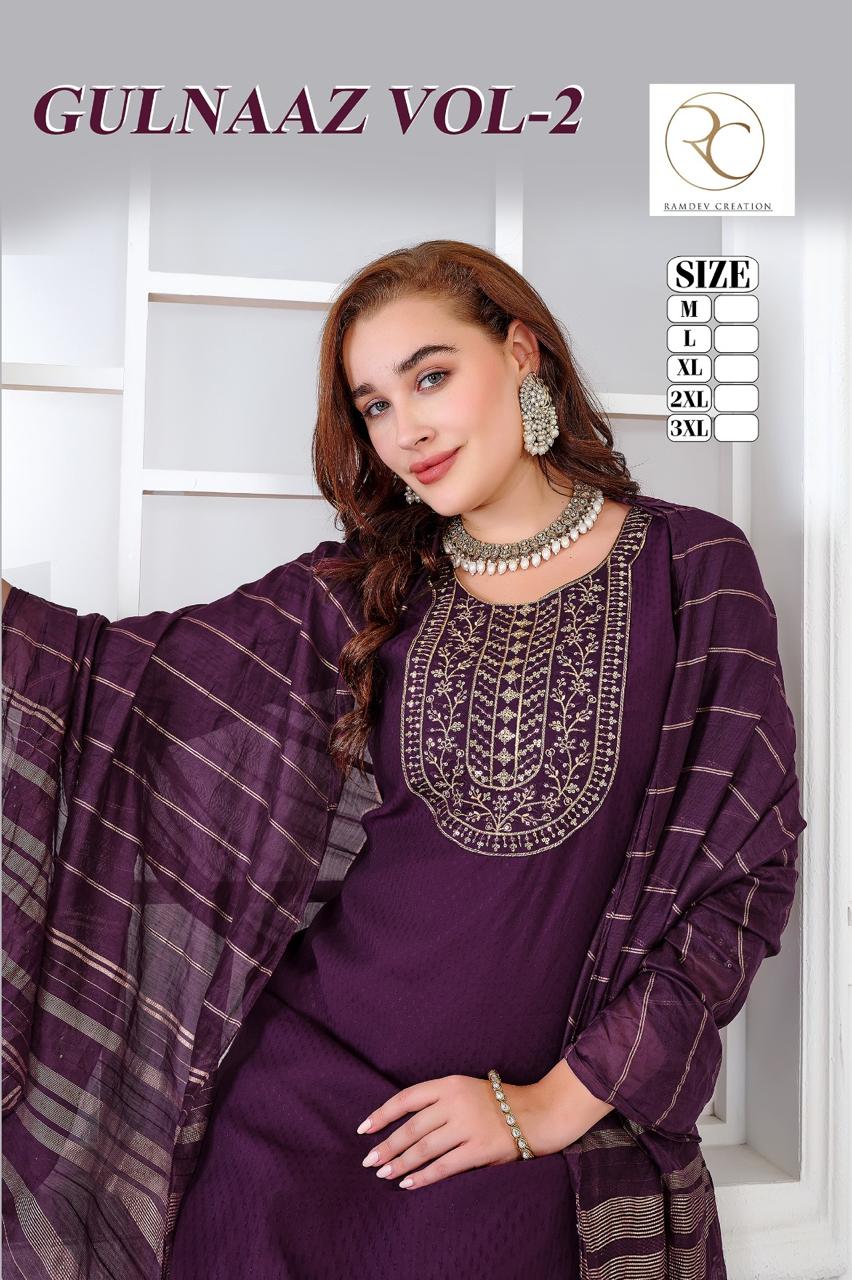 Gulnaaz Vol 2 Ramdev Creation Roman Readymade Pant Style Suits Wholesaler Gujarat