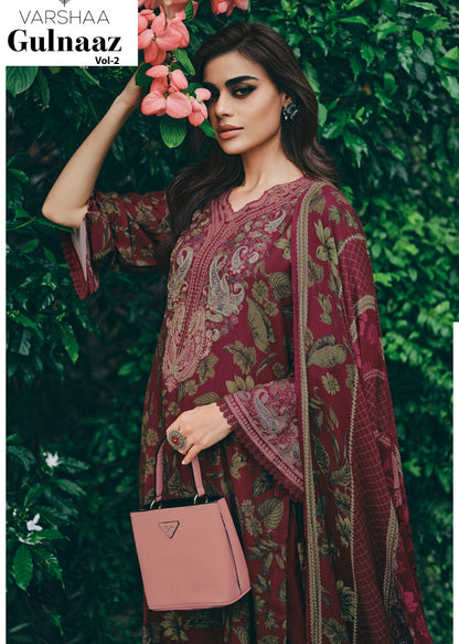Gulnaaz Vol 2 Varsha Fashions Viscose Muslin Pant Style Suits Wholesaler