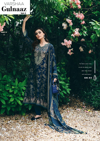 Gulnaaz Vol 2 Varsha Fashions Viscose Muslin Pant Style Suits Wholesaler