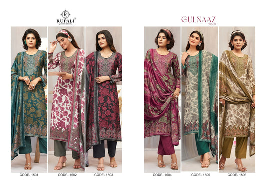 Gulnaaz Vol 3 Rupali Muslin Pant Style Suits Supplier Ahmedabad