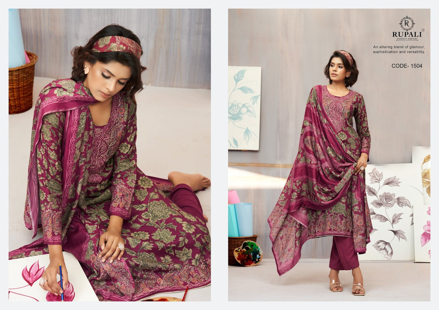 Gulnaaz Vol 3 Rupali Muslin Pant Style Suits Supplier Ahmedabad