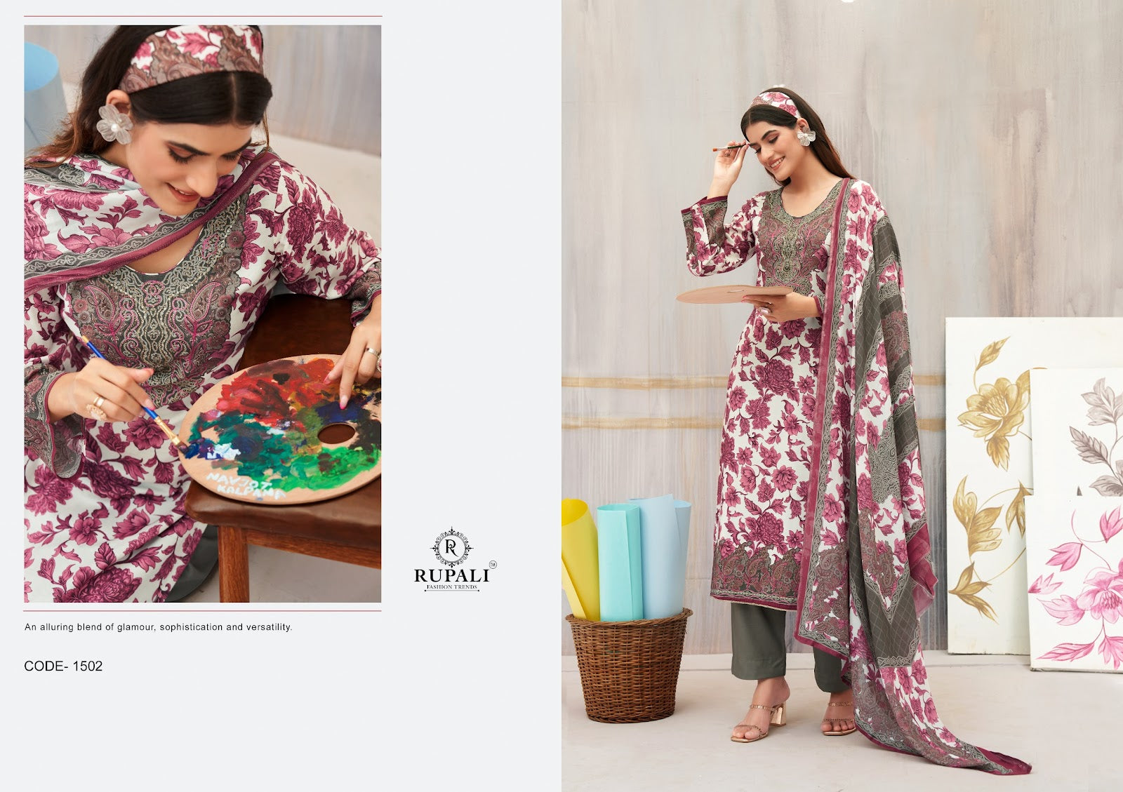 Gulnaaz Vol 3 Rupali Muslin Pant Style Suits Supplier Ahmedabad