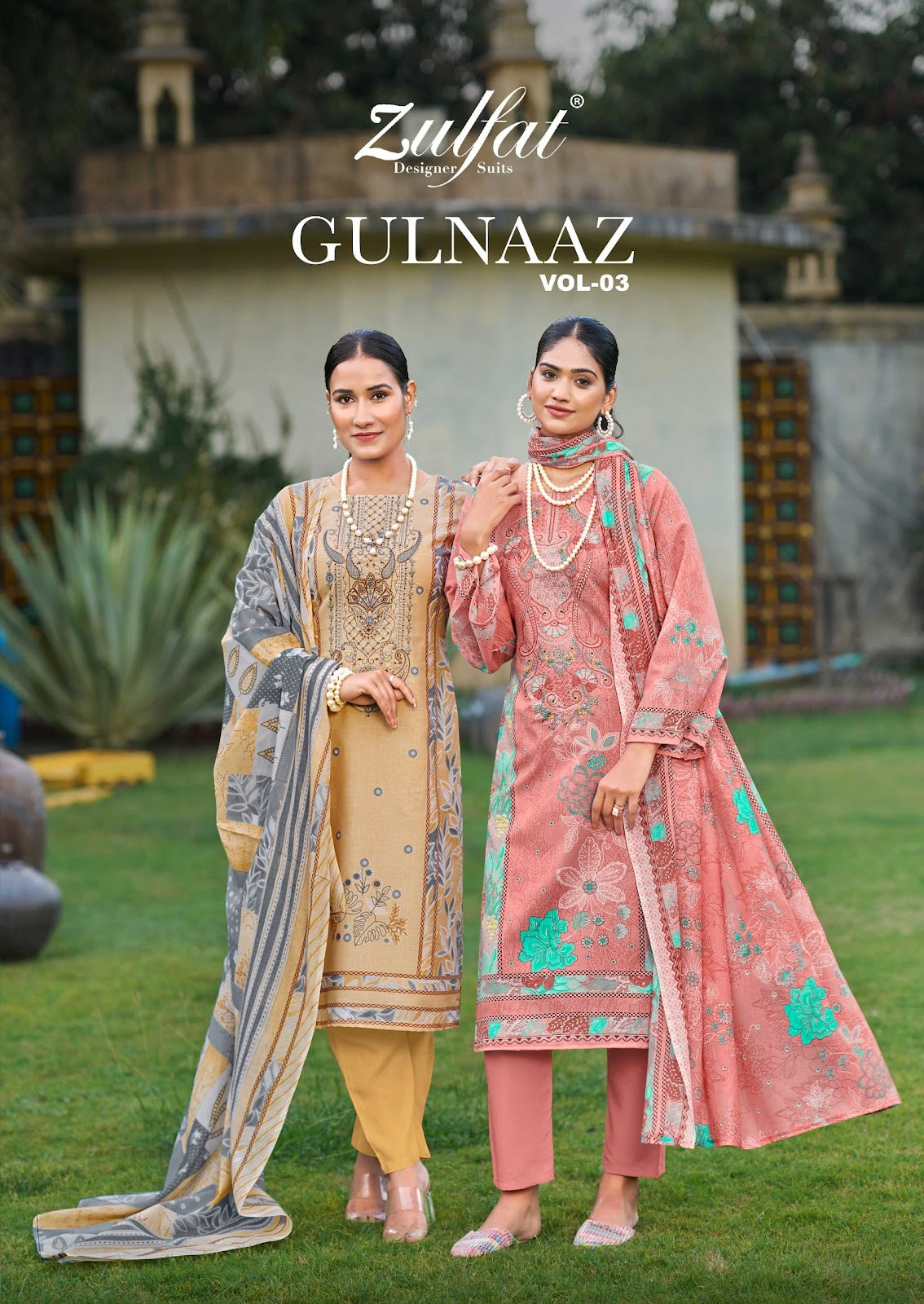 Gulnaaz Vol 3 Zulfat Designer Pure Cotton Pant Style Suits Manufacturer India