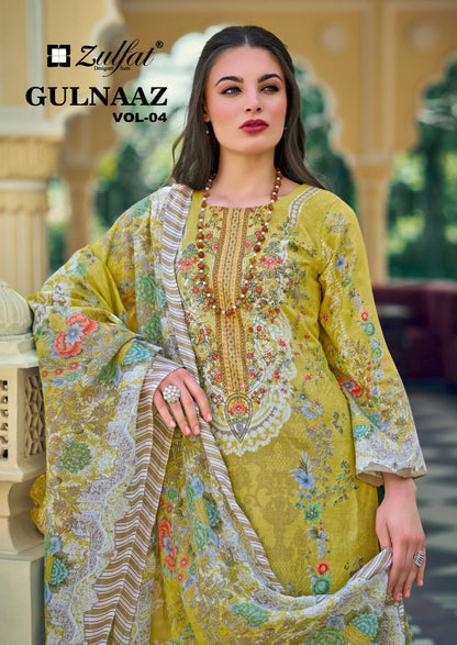 Gulnaaz Vol 4 Zulfat Designer Cotton Karachi Salwar Suits Supplier Gujarat