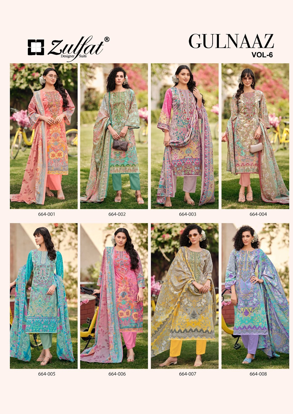 Gulnaaz Vol 6 Zulfat Designer Cotton Karachi Salwar Suits Wholesaler