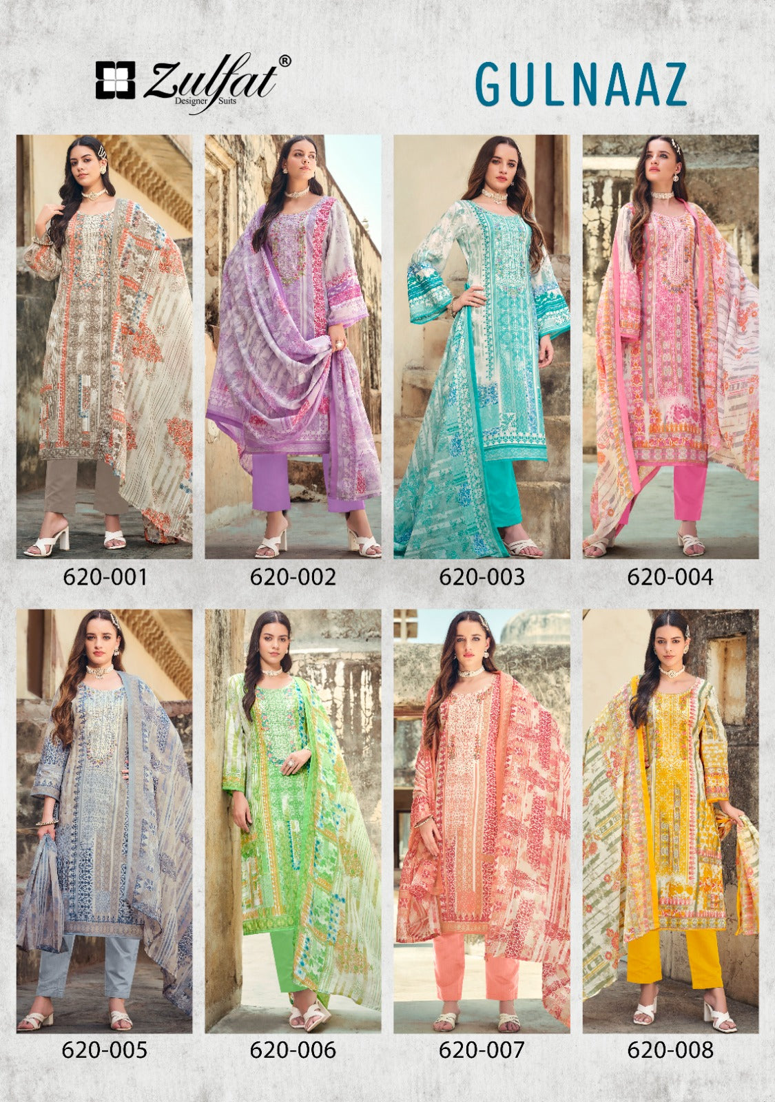 Gulnaaz Zulfat Designer Cotton Karachi Salwar Suits Wholesale Price