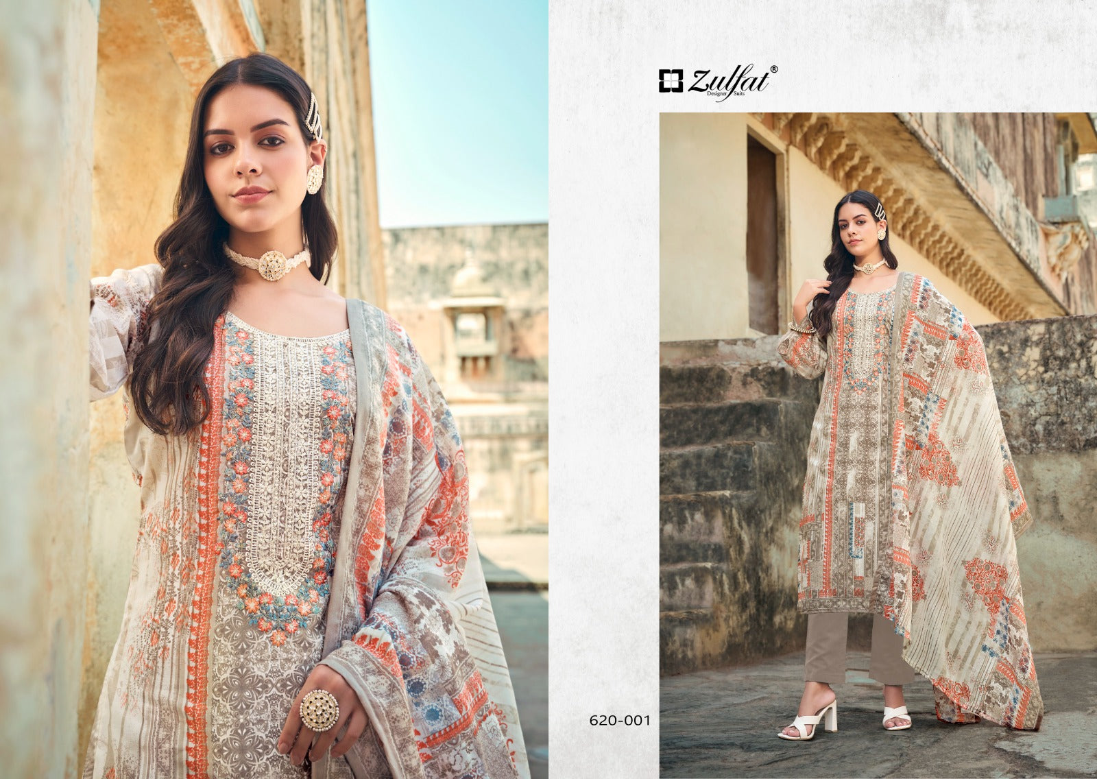 Gulnaaz Zulfat Designer Cotton Karachi Salwar Suits Wholesale Price