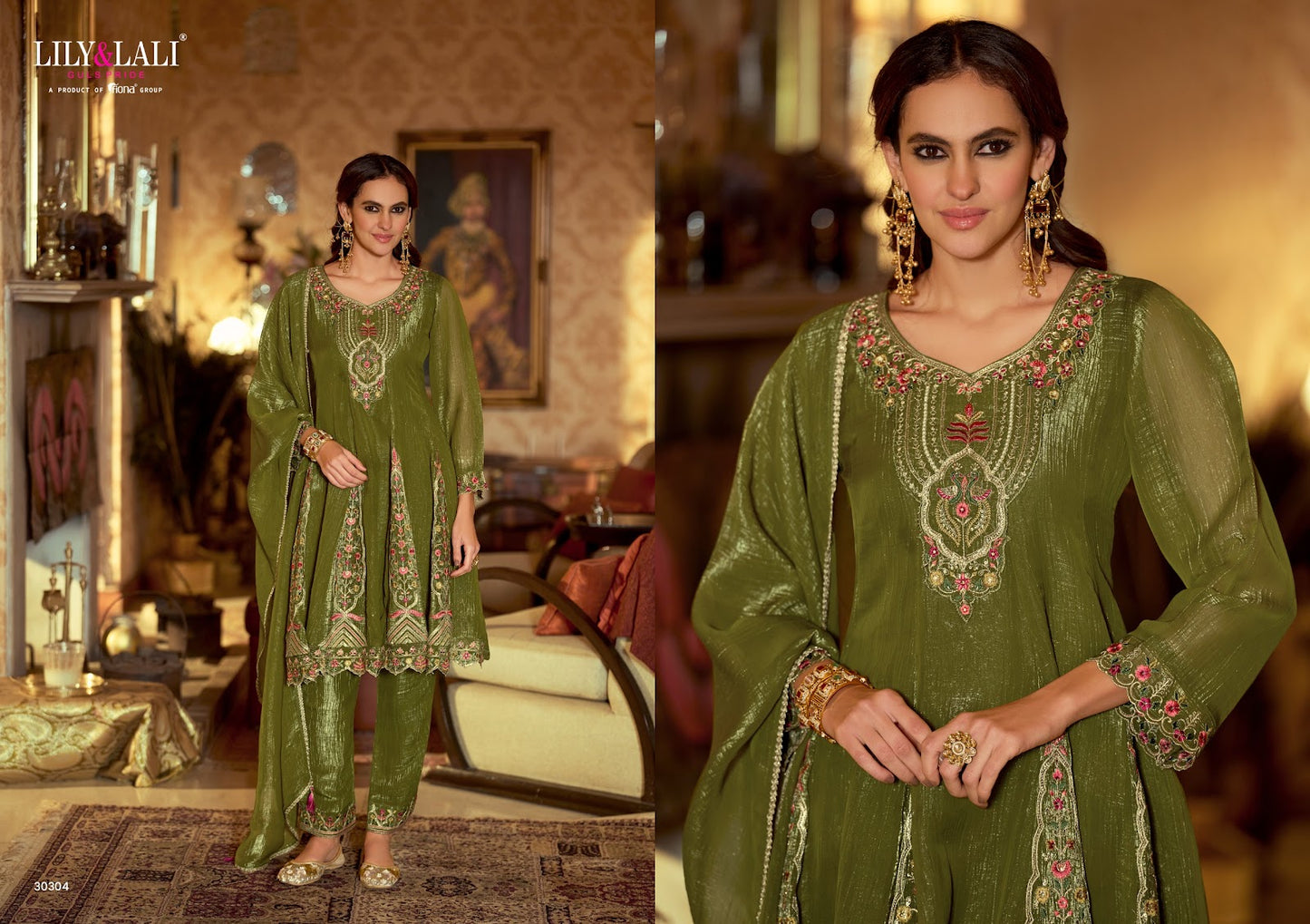 Gulnar Lily Lali Silk Readymade Suits Wholesaler