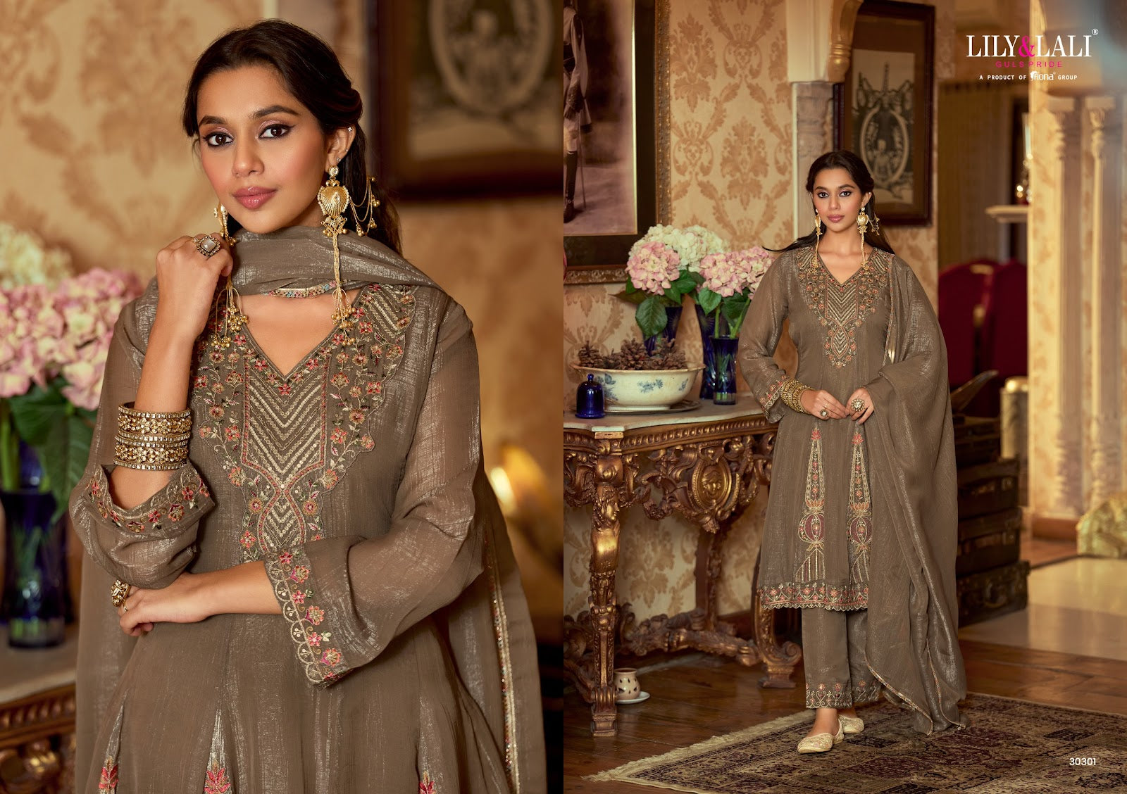 Gulnar Lily Lali Silk Readymade Suits Wholesaler